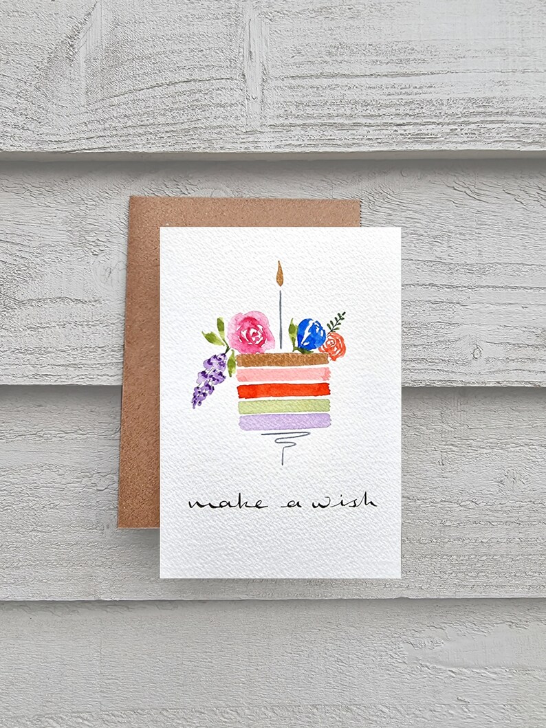 Original Hand Painted Birthday Card Free Personalised Text / Etsy UK
