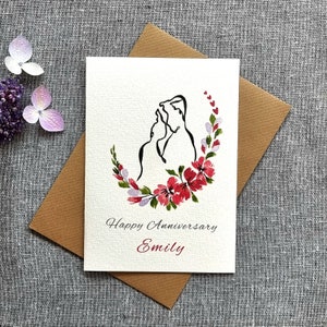 Tarjeta de aniversario personalizada para marido, esposa, novio, novia, pareja, hijo, hija/nombre personalizado