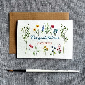 Tarjeta de felicitación personalizada para boda, graduación, bien hecho, examen, nuevo hogar / Hija, Hijo, Amigo, Colega / nombre personalizado