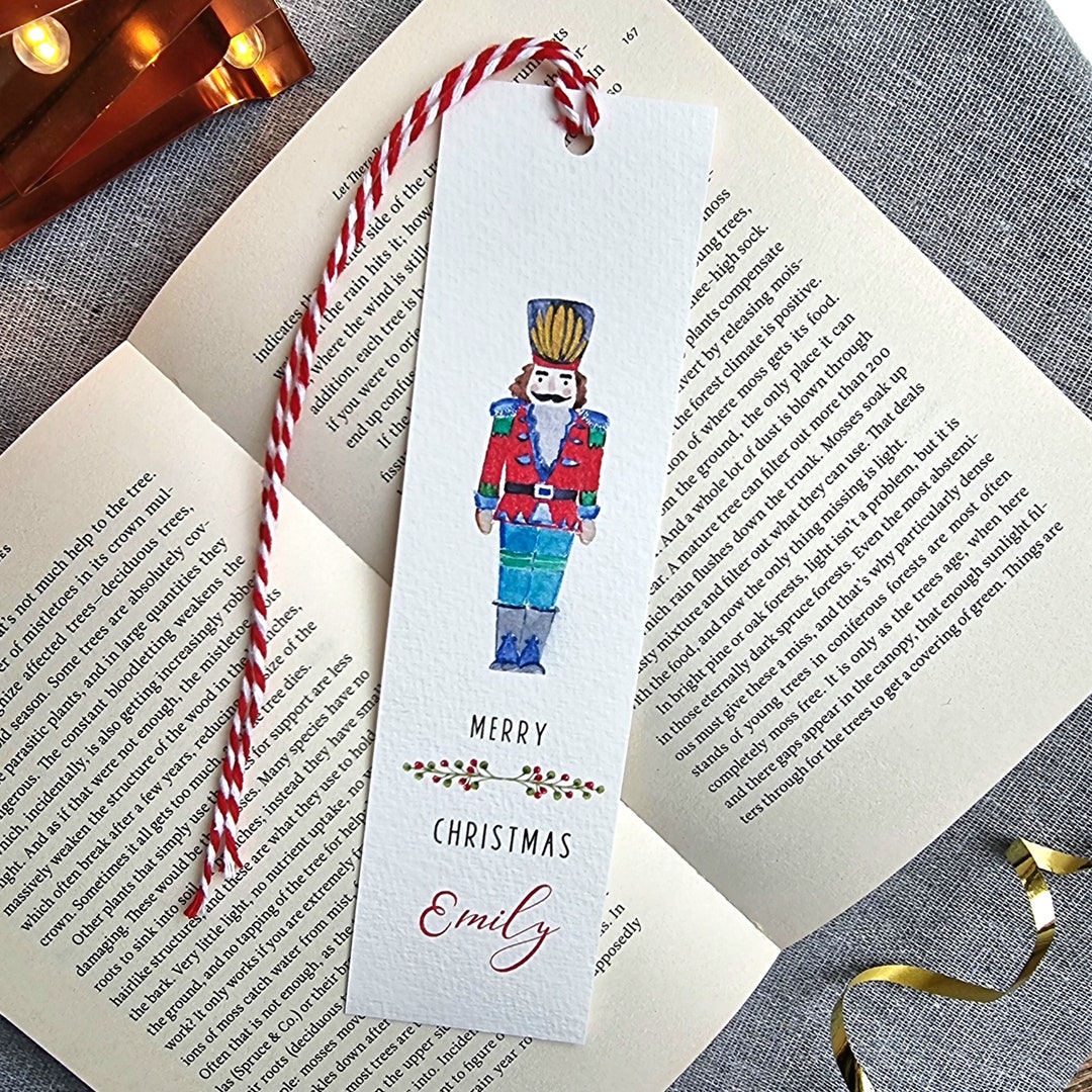 Personalised Nutcracker Christmas Bookmark Watercolour Hand Etsy