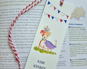 Coronation Bookmarks | King Charles III | Watercolour, hand made  | Royal Dog, Royal Family, handmade bookmark - Book Lover Gift