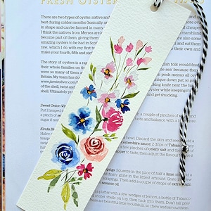 Personalised Floral Bookmarks | Hand Painted Design Readers Gift | Watercolour | Book Lover | customised name | graduation, wedding gift