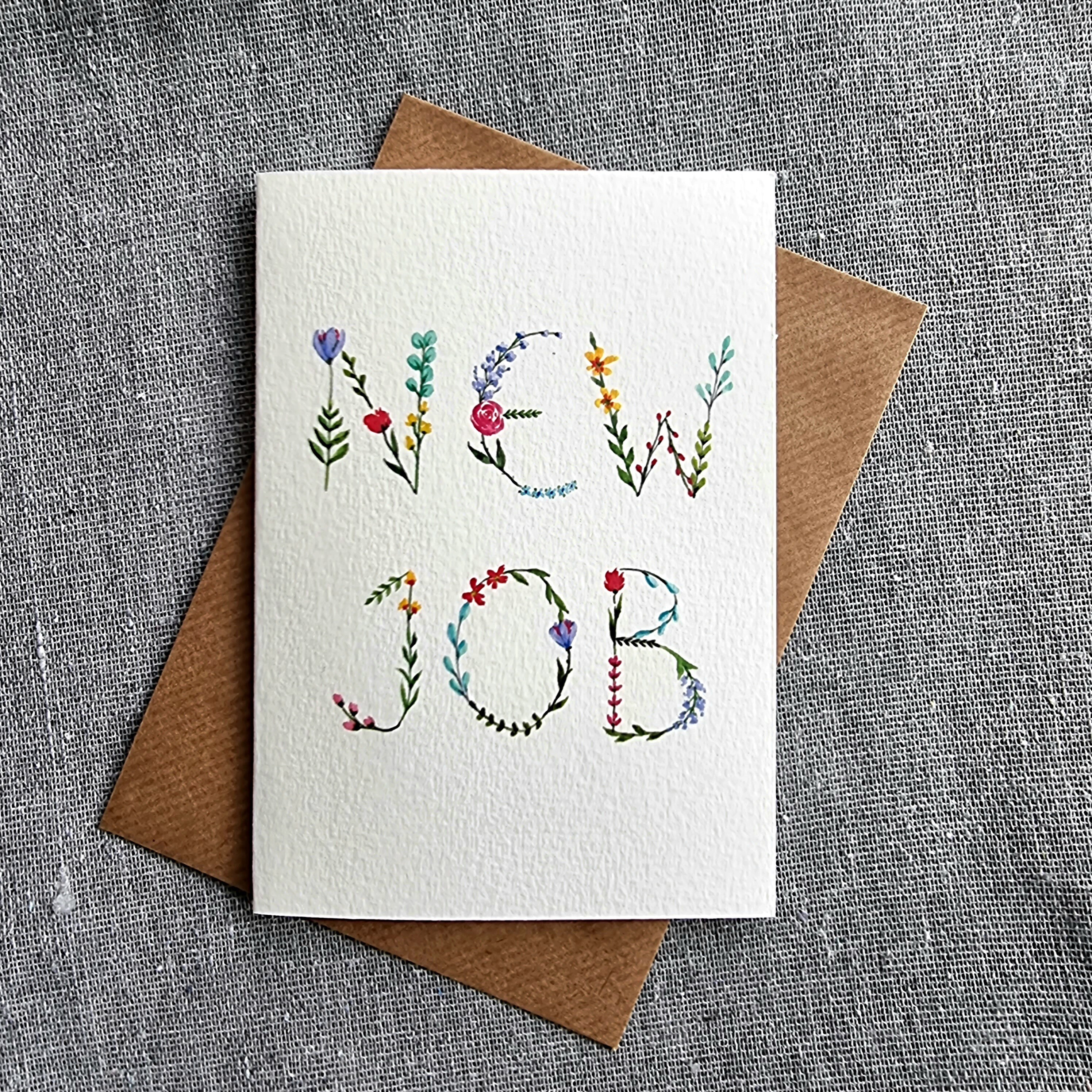 WHITE COTTON CARDS Glückwunschkarte Zum Neuen Job – Handgefertigt Mit Strass, 16x16 Cm, Inkl. Umschlag