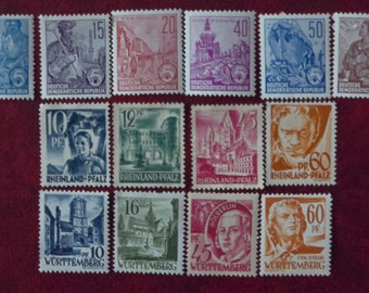 Timbres ALLEMAGNE 1948-1954