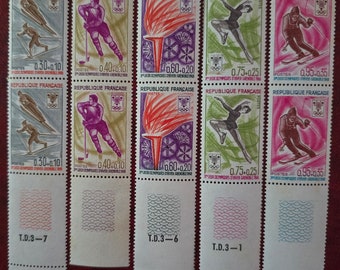 Briefmarken Frankreich Olympische Winterspiele 1968 in Grenoble