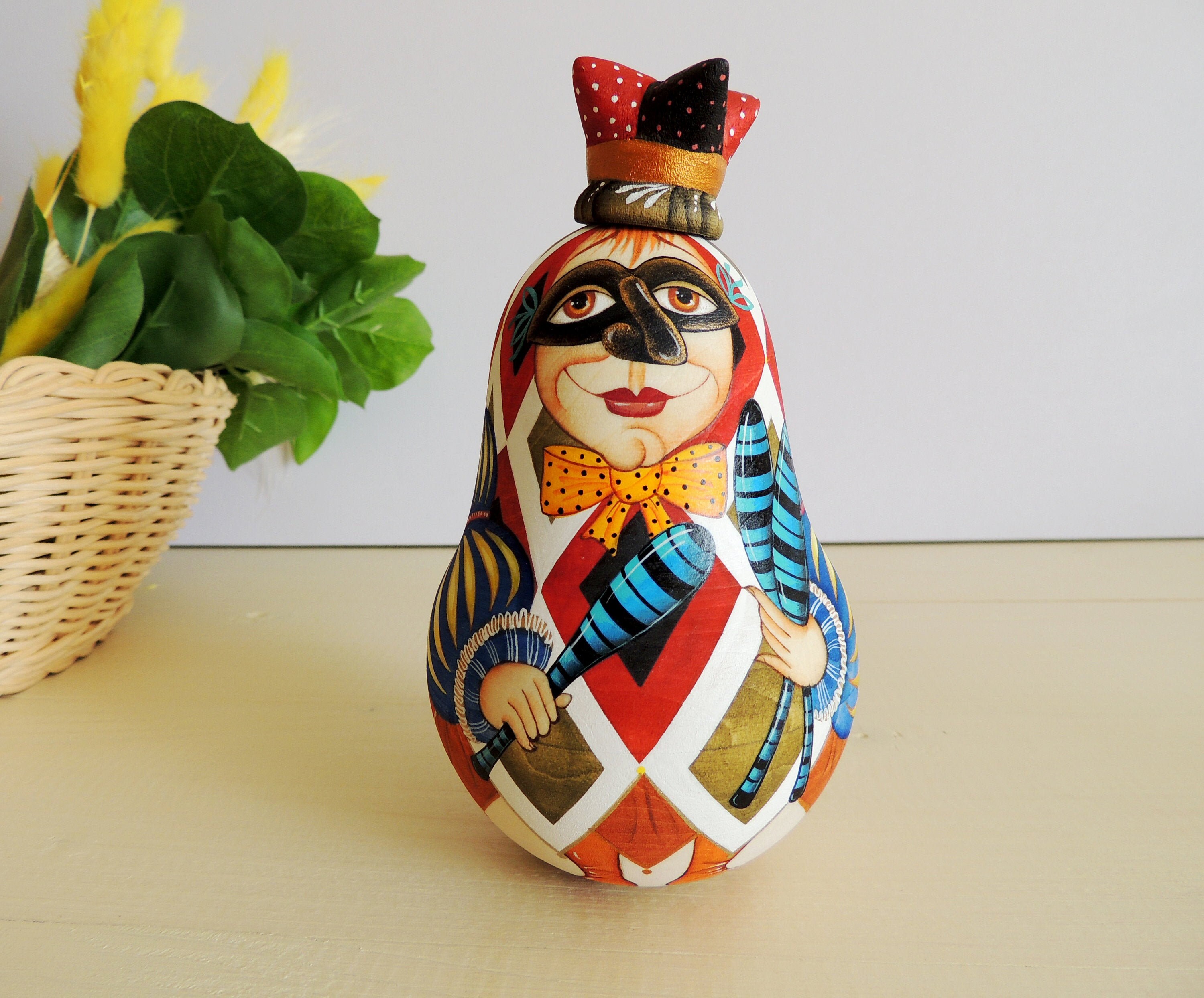 Russian Wooden Toy Roly Poly doll 
