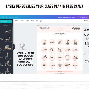 Yoga Class Planner, Yoga Teacher Class Plans, Yoga Class Sequence Planner, Yoga Class Plans Drag & drop 200 poses to sequence your class image 3