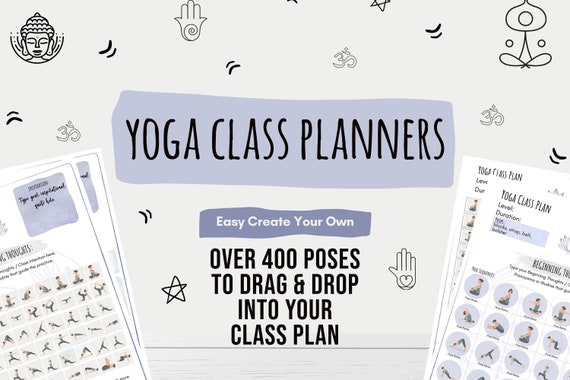 Yoga Class Planner: 400+ Poses, Drag & Drop Canva Template (Digital Download) - PERSONAL USE