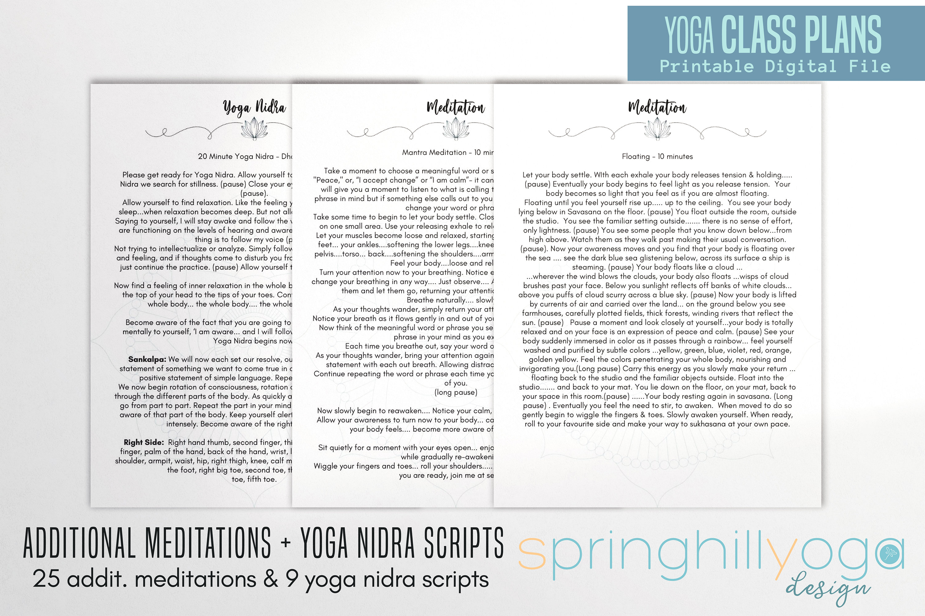 40 Yoga Class Plans + 25 Theme Scripts + 25 Addit. Meditations + 9 Yoga ...