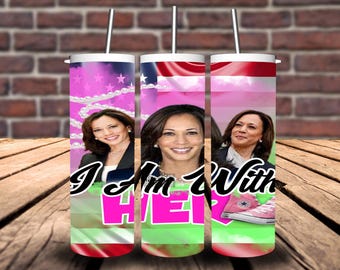 I am with Her Tumbler Wrap : Women In Power PNG (Téléchargement numérique)