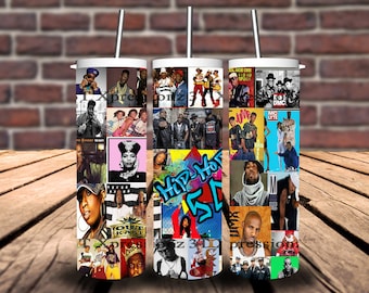 Emballage pour gobelet hip hop 50e anniversaire : musique des années 90 et 80 (PNG)