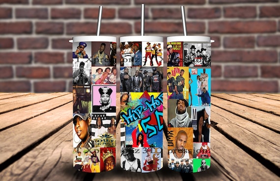 Hip Hop 50th Anniversary Tumbler Wrap: 90s & 80s Music (PNG)