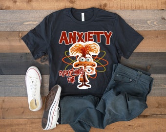 À l'envers Anxiété Personnages anxieux Sentiments Action conception de chemise Png