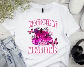 En octobre, nous portons un t-shirt rose Design Cancer
