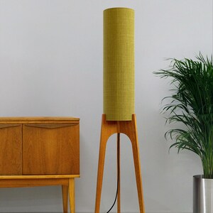 Lemongrass - Recycled Fabric | Archie Rocket Floor Lamp - Mid-Century Modern Inspired, Handmade Floor Lamp by Retro Duo.