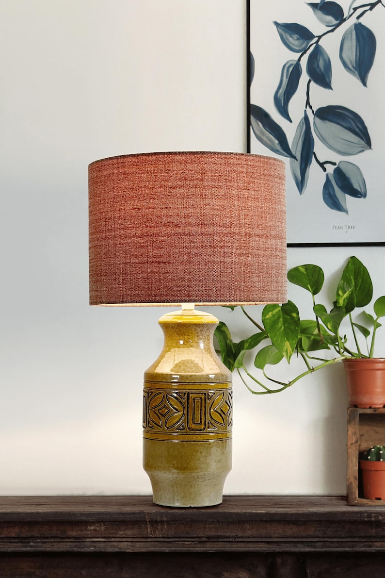 Blush - Handmade Lampshade - Recycled Fabric Shade | Table Lamp | Floor Lamp | Pendant Light | Mid-Century Modern | Retro Lighting