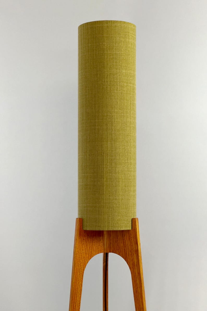 Lemongrass - Recycled Fabric | Archie Rocket Floor Lamp - Mid-Century Modern Inspired, Handmade Floor Lamp by Retro Duo.