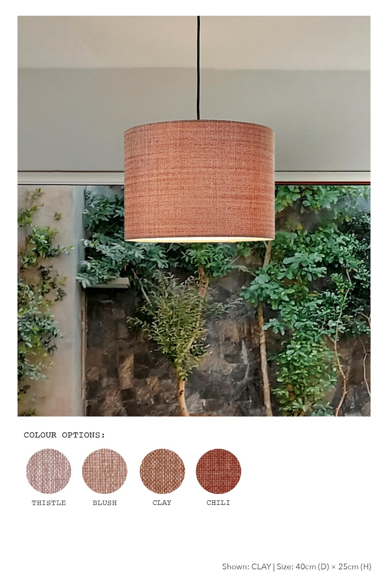 Blush - Handmade Lampshade - Recycled Fabric Shade | Table Lamp | Floor Lamp | Pendant Light | Mid-Century Modern | Retro Lighting