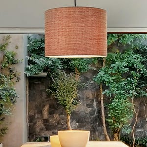 Blush - Handmade Lampshade - Recycled Fabric Shade | Table Lamp | Floor Lamp | Pendant Light | Mid-Century Modern | Retro Lighting