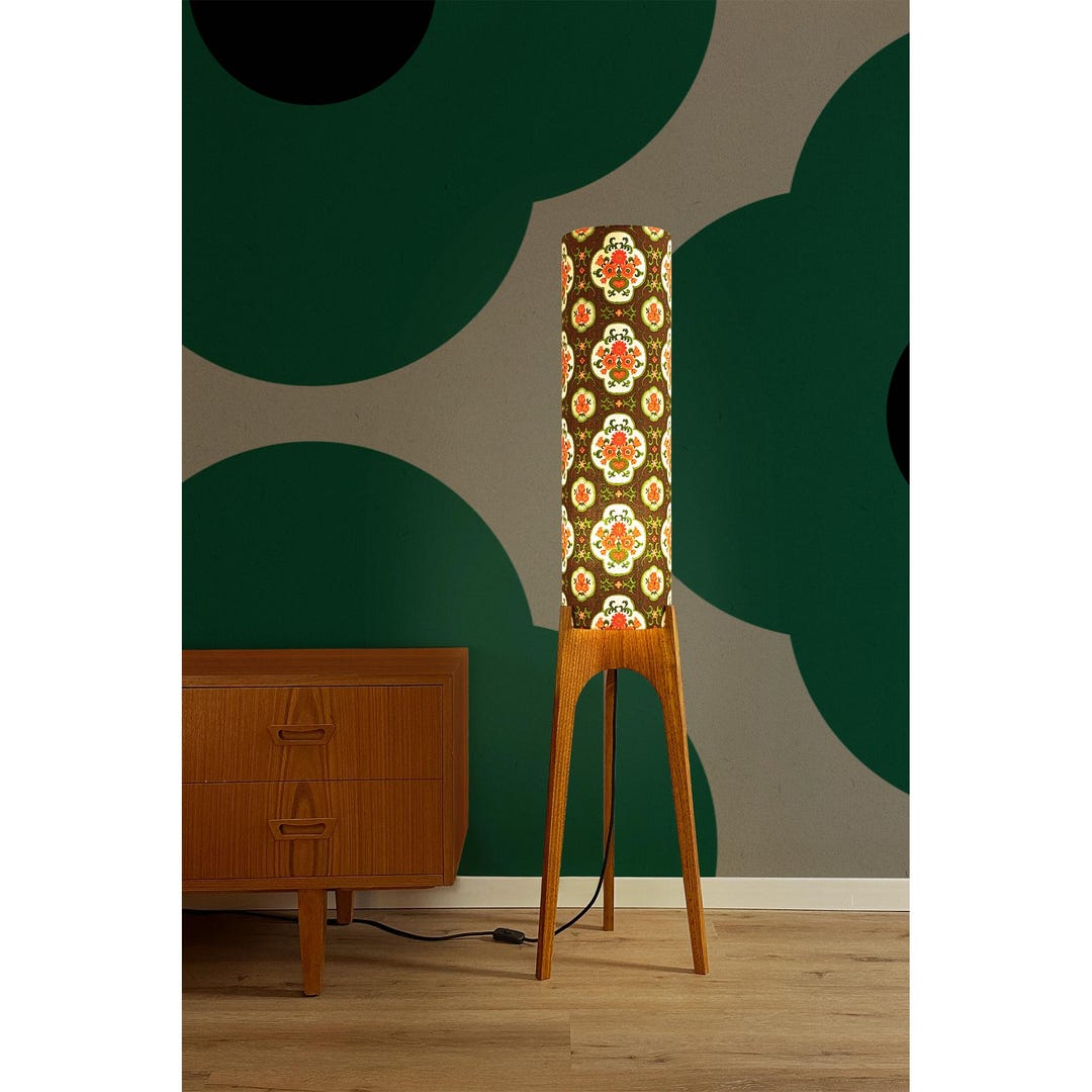 Daisy - Archie Rocket Lamp | Handmade Wood Floor Lamp With Authentic 70 ...