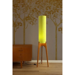 Grass - Archie Rocket Lamp | Handmade Wooden Floor Lamp with Recycled Fabric | Mid Century Modern Inspired Lighting