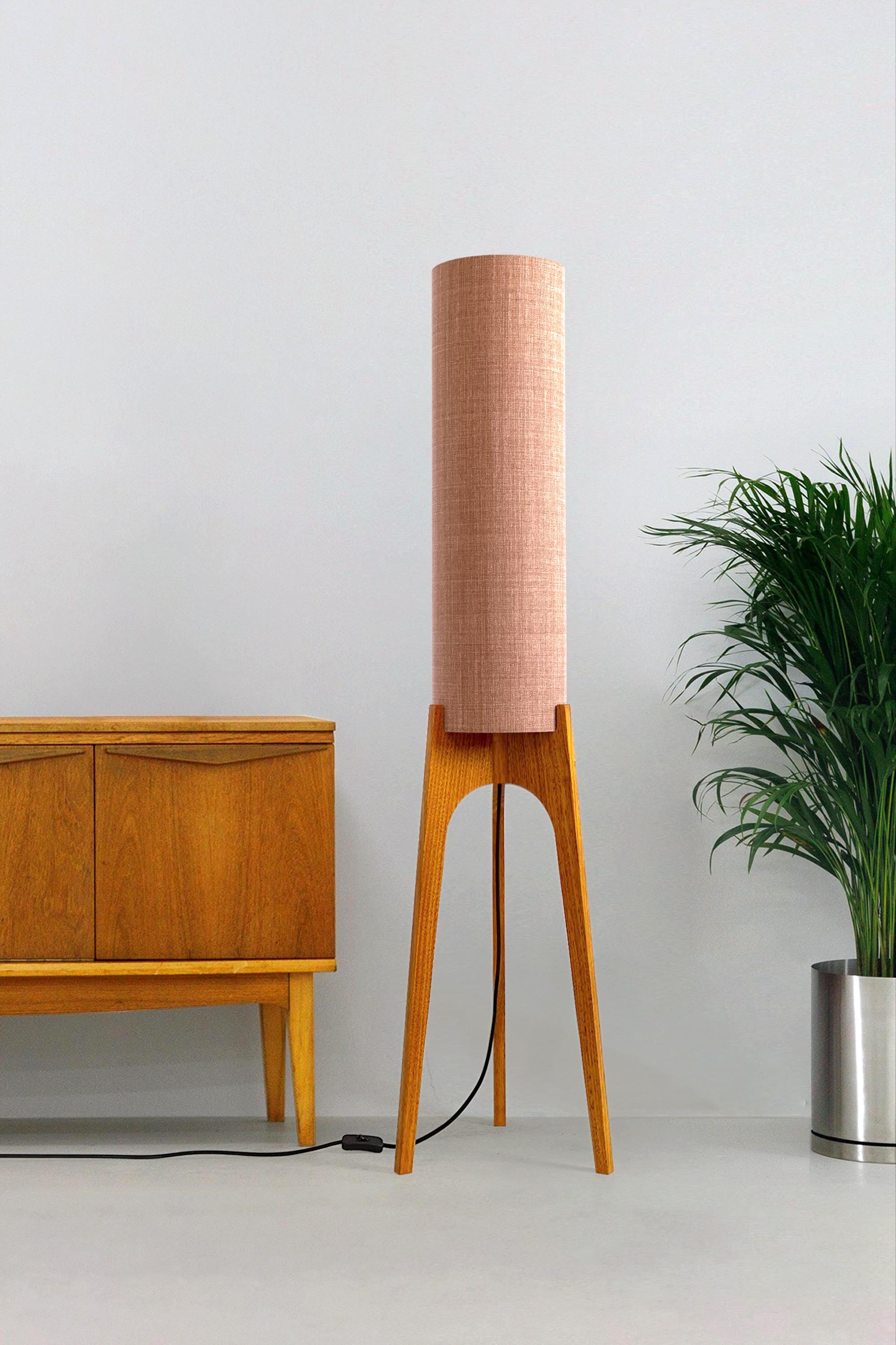 Blush - Mid Century Modern Rocket Lamp - Handmade Lampshade in