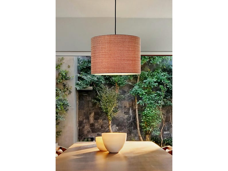 Blush - Handmade Lampshade - Recycled Fabric Shade for Table Lamp, Floor Lamp & Pendant Light | Mid-Century Modern Retro Lighting