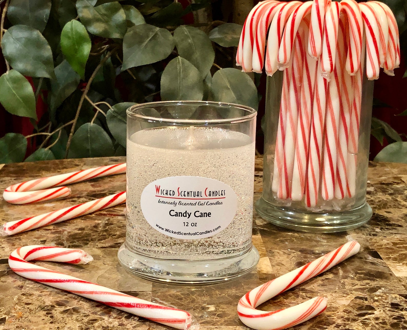 Candy Cane Scented Gel Candle handmade candle gel candles Etsy