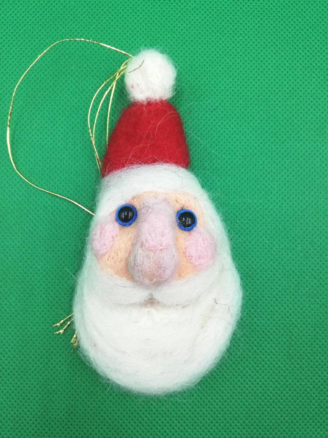 Needle Felt Santa Claus Ornament Wool Felted Christmas Etsy