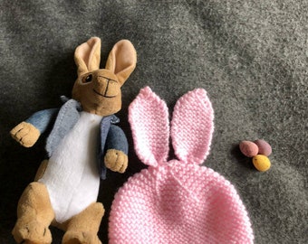 Knitted baby  bunny hat newborn