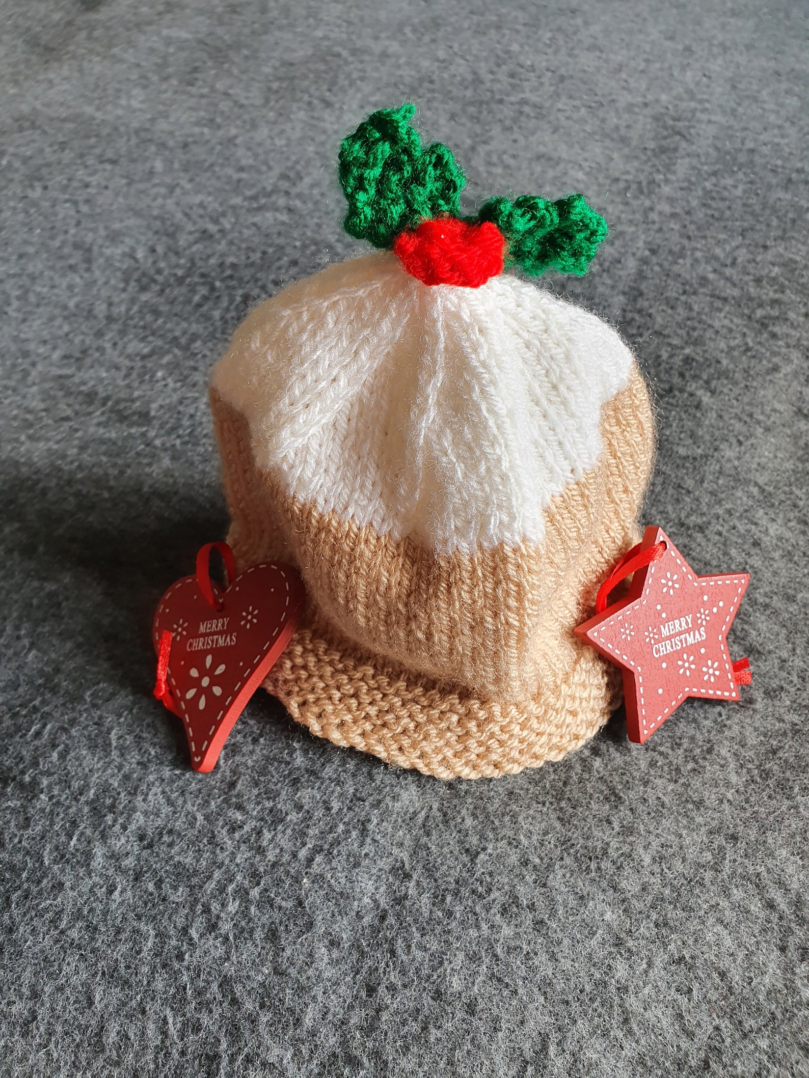 Baby Christmas Pudding Hat 03 Months Etsy