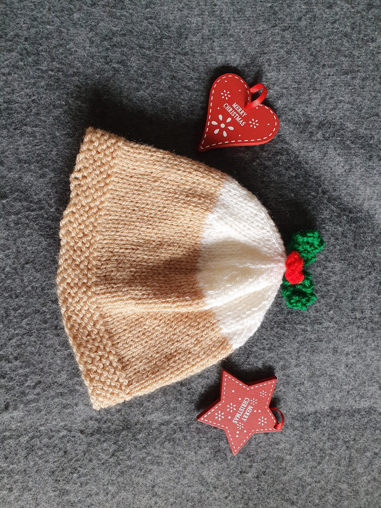 Baby Christmas Pudding Hat 03 Months Etsy