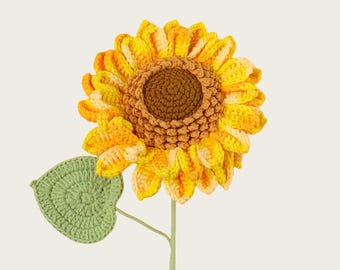 Bouquet di girasoli fatto a mano all'uncinetto, regalo per matrimonio e anniversario