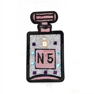 Perfume Sequined Applique Patch,Sequins Bottle Patch Supplies for Coat,T-Shirt,Costume Decoration Appliques Patches