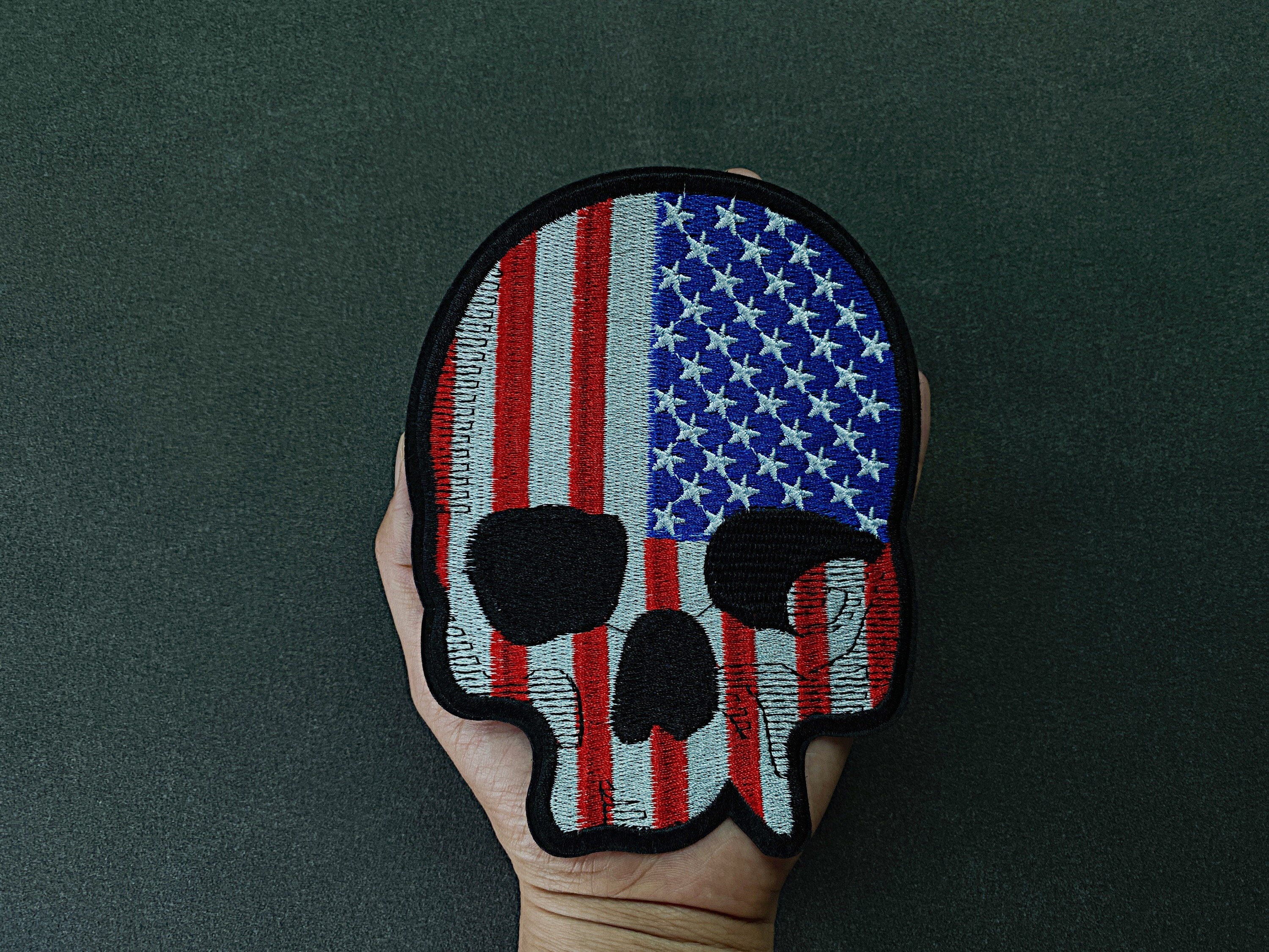 Skull Embroidered Back Patch/ Skull patches/ Iron on Jacket Etsy