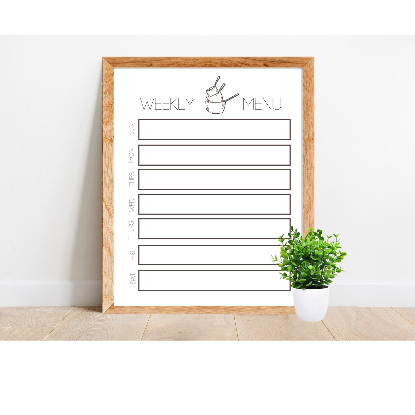 PRINTABLE Weekly Menu Board Weekly Menu Sign Dry Erase | Etsy