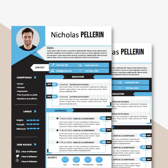 Resume Template Cv Template Cv Template With Photo Cv Etsy