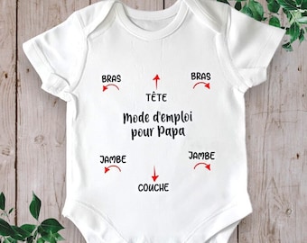 Bodie Personalized baby bodysuit "Instructions For DAD" or with the word of your choice Godfather, godmother etc...