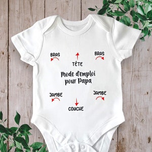 Bodie Personalized baby bodysuit "Instructions For DAD" or with the word of your choice Godfather, godmother etc...