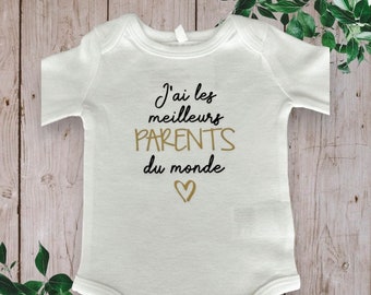 Bodys de bebé unisex personalizados "Tengo los mejores padres del mundo"