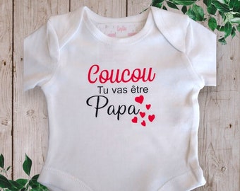 Bodies Personalized unisex baby bodysuit Pregnancy announcements "Hello you're going to be Dad or other word of your choice"