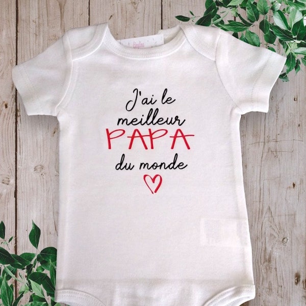 Bodie Personalisierter Baby-Body „Ich habe den besten Papa der Welt oder mit dem Wort deiner Wahl“ (Pate, Opa, Cousin...)