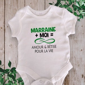 Bodie Body bébé personnalisé Marraine ou le mot de votre choix Moi Infini Amour & Bêtise pour la vie zdjęcie 1