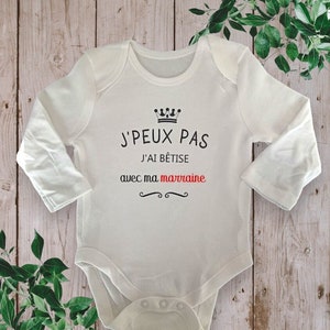 Bodie Personalized baby bodysuit "I can't, I'm stupid with my godmother"