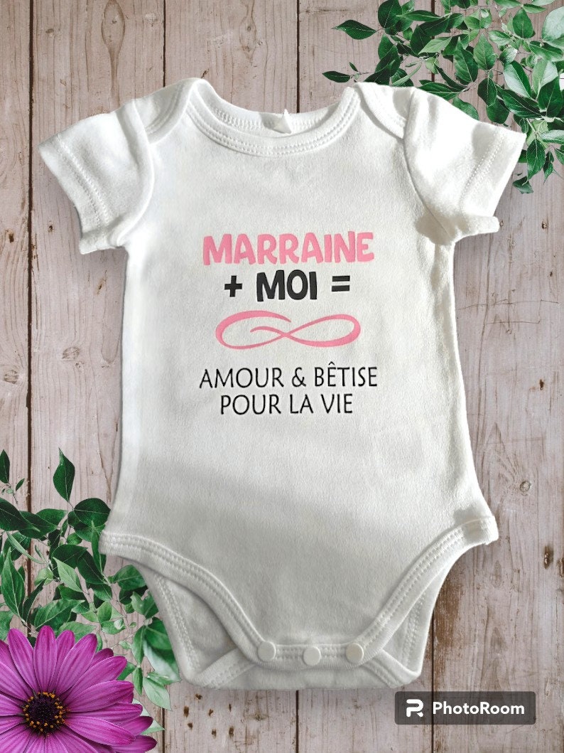 Bodie Body bébé personnalisé Marraine ou le mot de votre choix Moi Infini Amour & Bêtise pour la vie zdjęcie 4