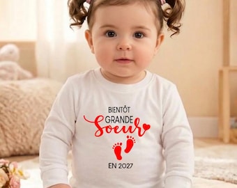 Grand Frère Bientot Grande Soeur T Shirt Pancarte Annonce Grossesse Vetements Future Grande Soeur T-shirt Future  Grande Soeur, Annonce Grossesse, Bientôt Grande