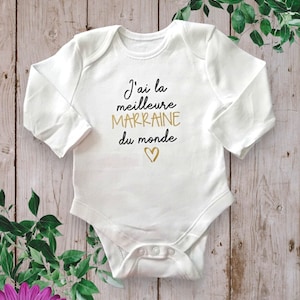Personalized Baby Bodysuit "I have the Best Godmother in the World" or other word of your choice instead of Godmother