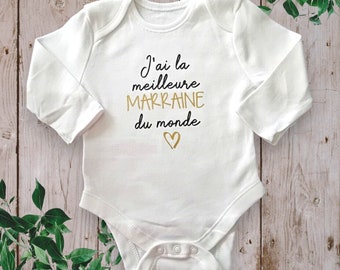 Bodie Body bébé Personnalisé "J'ai la Meilleure Marraine du Monde"