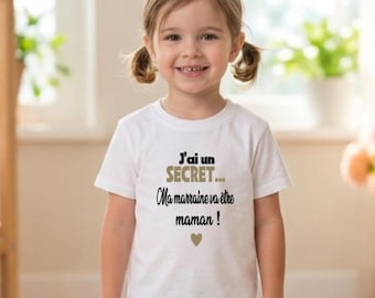 Body personalizado para bebé anunciando el embarazo: ¡Tengo un secreto… Mi madrina/padrino va a ser mamá/papá! – Regalo original para anunciar el embarazo