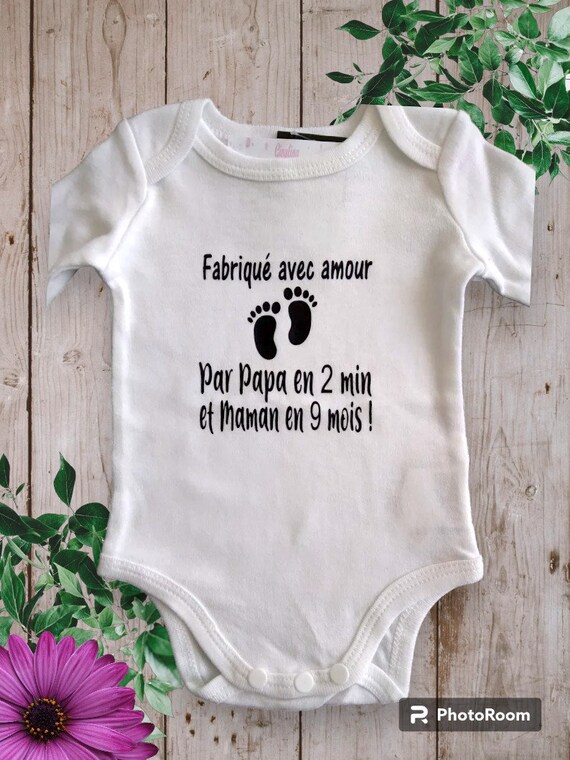 Bodie Body de bebe personalizado Hecho con amor por papa en 2 minutos y mama en 9 meses Etsy Mexico